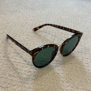 Tortoise Shell Sunglasses with Green Lenses